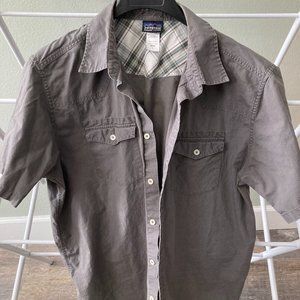 Patagonia Organic Cotton Button-Up Shirt Gray Size L